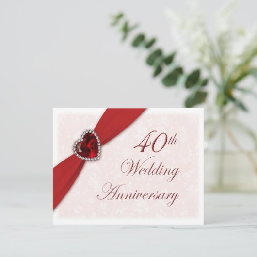 Invitation au 40e anniversaire de mariage en damas (Debout devant)