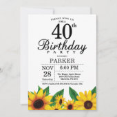 Invitation au 40e anniversaire du tournesol (Devant)