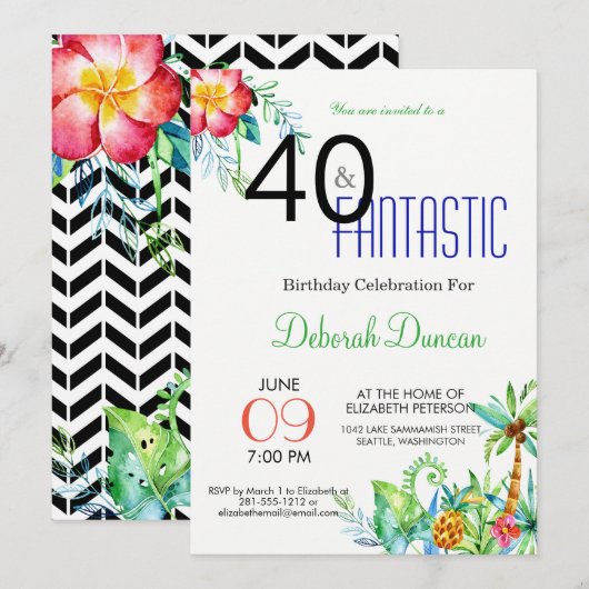 Invitation au 40e anniversaire du Tropical Floral  (Devant / Derrière)