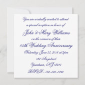 Invitation au 45e anniversaire de mariage en damas (Dos)