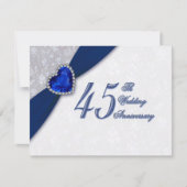 Invitation au 45e anniversaire de mariage en damas (Devant)