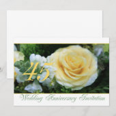 Invitation au 45e anniversaire de mariage - Rose j (Devant / Derrière)