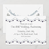 Invitation au 45e anniversaire de mariage Saphir (Devant / Derrière)