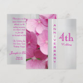 Invitation au 4e anniversaire de mariage (Devant / Derrière)