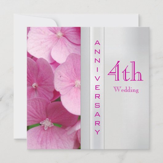 Invitation au 4e anniversaire de mariage (Devant)