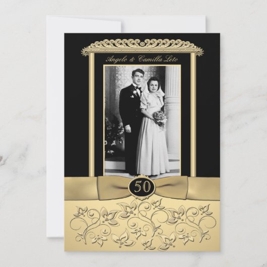 Invitation au 50e anniversaire avec insertion de p (Devant)