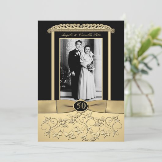 Invitation au 50e anniversaire avec insertion de p (Debout devant)