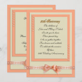 Invitation au 50e anniversaire couleurs pêche et c (Devant / Derrière)