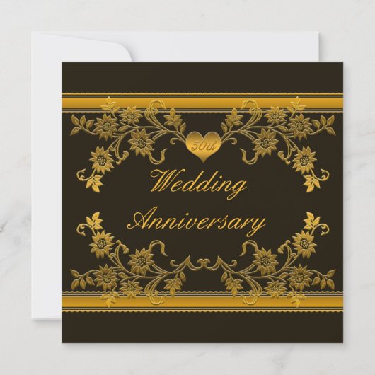 Invitation au 50e anniversaire de Floral noir, cui (Devant)