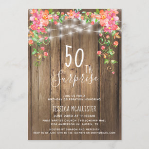 Invitation au 50e anniversaire de la Rustic Floral