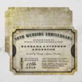 Invitation au 50e anniversaire de l'antiquité Gold (Devant / Derrière)