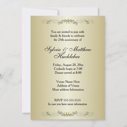 Invitation au 50e anniversaire de mariage (Devant)