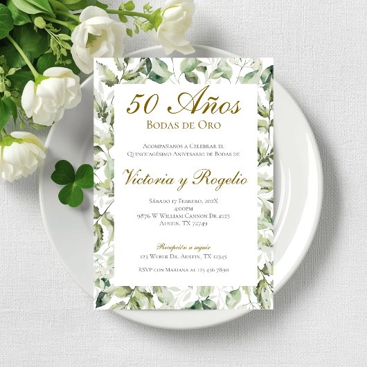 Invitation au 50e anniversaire de mariage