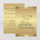 Invitation au 50e anniversaire de mariage (Devant / Derrière)