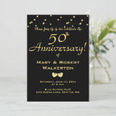 Invitation au 50e anniversaire de mariage - Cœurs  (Debout devant)