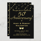 Invitation au 50e anniversaire de mariage - Cœurs  (Devant / Derrière)