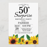 Invitation au 50e anniversaire de Sunflower Surpri