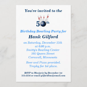 Invitation au 50e anniversaire du Bowling Party