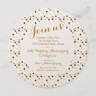 Invitation au 50e anniversaire du Glam Gold de lux
