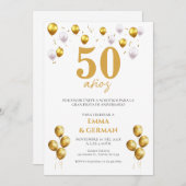 Invitation au 50e anniversaire en espagnol (Devant / Derrière)