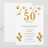Invitation au 50ème Anniversaire en espagnol (Devant / Derrière)