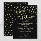 Invitation au 55e anniversaire de mariage - Noir e (Devant / Derrière)