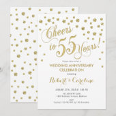 Invitation au 55e anniversaire de mariage - Or & B (Devant / Derrière)