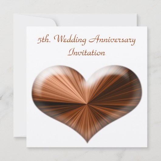 Invitation au 5ème anniversaire de mariage (Devant)