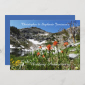 Invitation au 5ème anniversaire de mariage, Fleurs (Devant / Derrière)