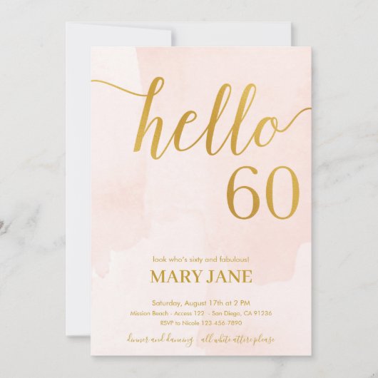 invitation au 60e anniversaire de naissance en or (Devant)
