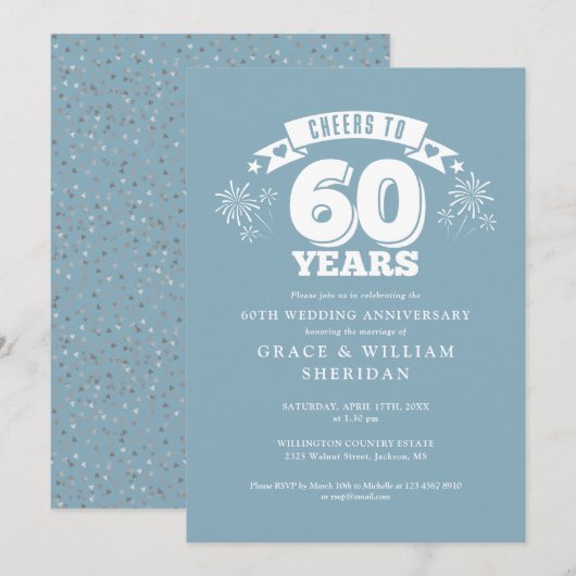 Invitation au 60e anniversaire du Mariage (Devant / Derrière)