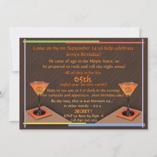 Invitation au 65e anniversaire (Devant)