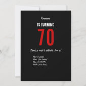 Invitation au 70e anniversaire du Hero Party (Dos)