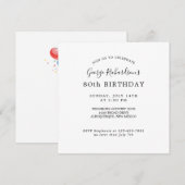 Invitation au 80e anniversaire (Devant / Derrière)