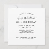 Invitation au 80e anniversaire (Devant)
