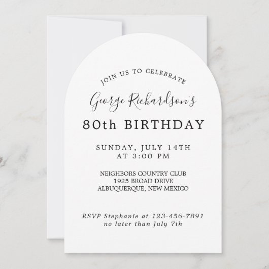 Invitation au 80e anniversaire (Devant)