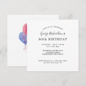 Invitation au 80e Anniversaire (Devant / Derrière)
