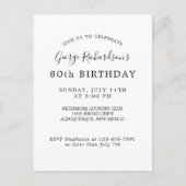 Invitation au 80e anniversaire (Devant)