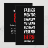 Invitation au 80e anniversaire du Hero Party (Devant / Derrière)