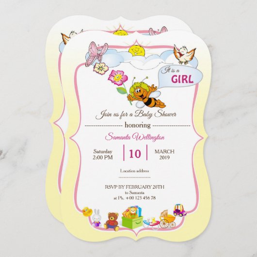invitation au baby shower (Devant / Derrière)