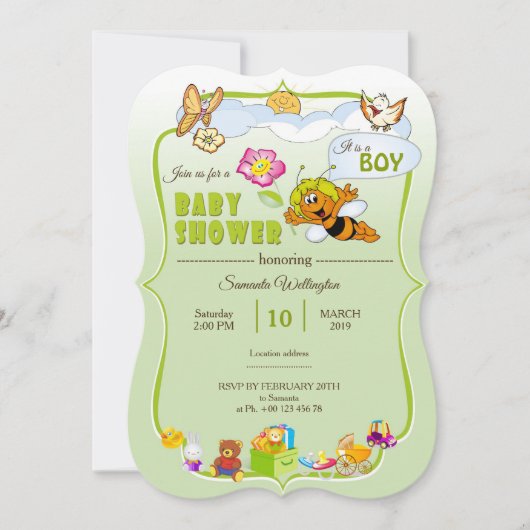 invitation au baby shower (Devant)