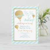 Invitation au Baby shower à ballon à air chaud (Debout devant)