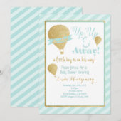 Invitation au Baby shower à ballon à air chaud (Devant / Derrière)