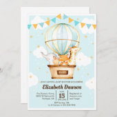 Invitation au Baby shower à ballon à air chaud (Devant / Derrière)