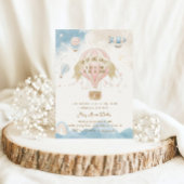 Invitation au Baby shower à ballon à air chaud