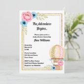 Invitation au Baby shower à ballon à air chaud (Debout devant)