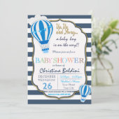 Invitation au Baby shower à ballon à air chaud (Debout devant)