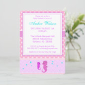 Invitation au Baby shower à cheval rose (Debout devant)