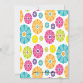 Invitation au Baby shower à fleurs rose (Dos)