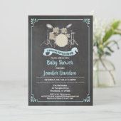 Invitation au baby shower à la roquette à tambour (Debout devant)